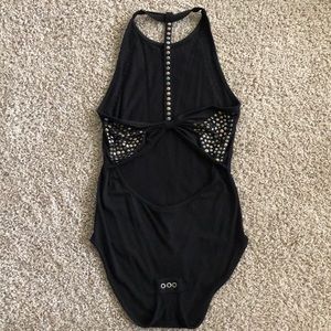 Black beaded bodysuit